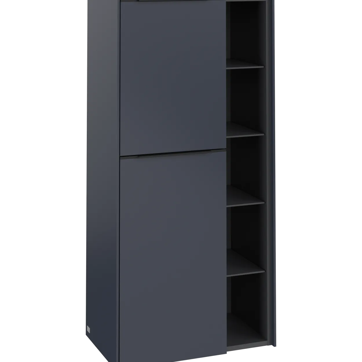 V&b subway 3.0 sideskap 57x120 venstre marine blue håndtak i volcano black