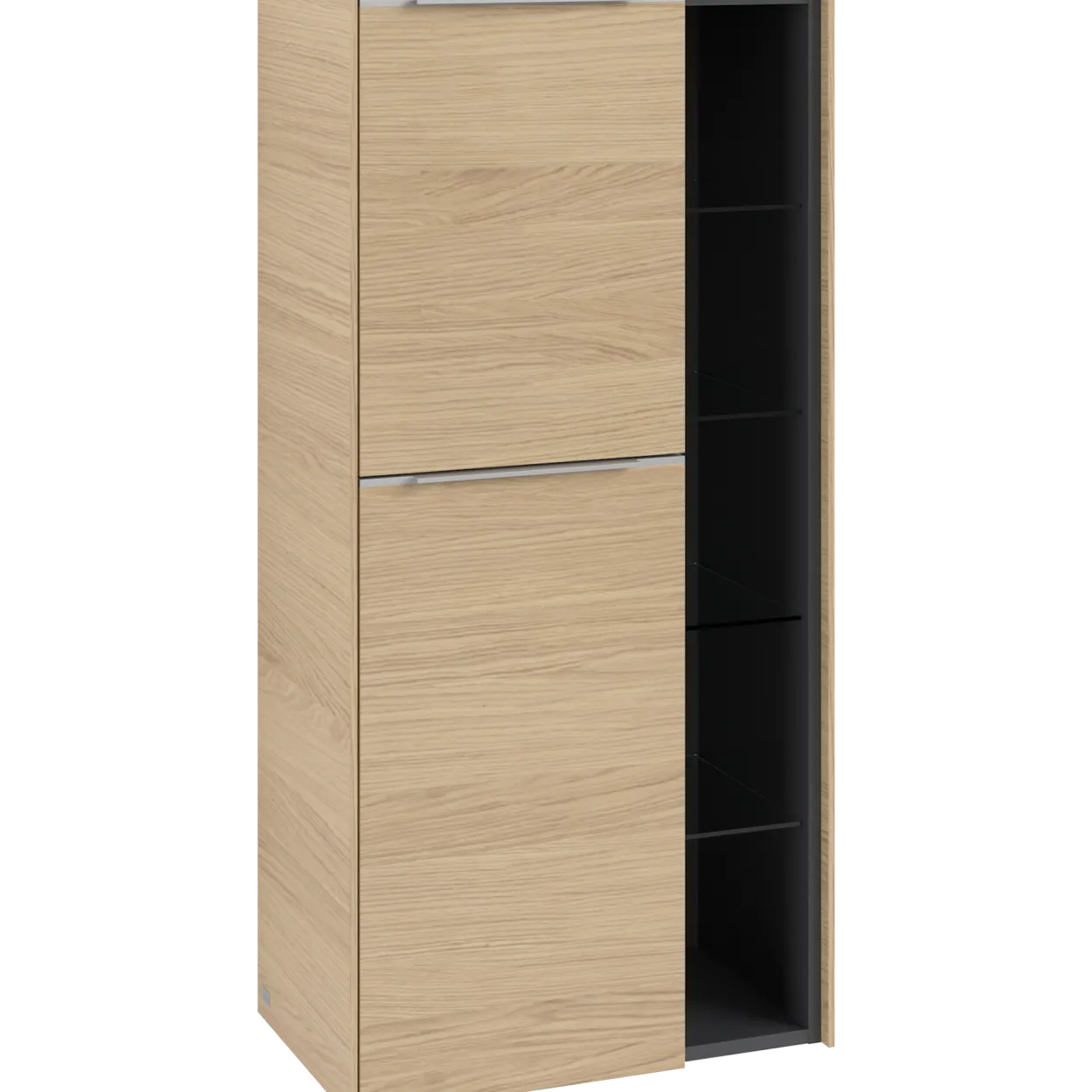 V&b subway 3.0 sideskap 57x120 venstre nordic oak håndtak i krom