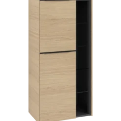 V&b subway 3.0 sideskap 57x120 venstre nordic oak håndtak i volcano black