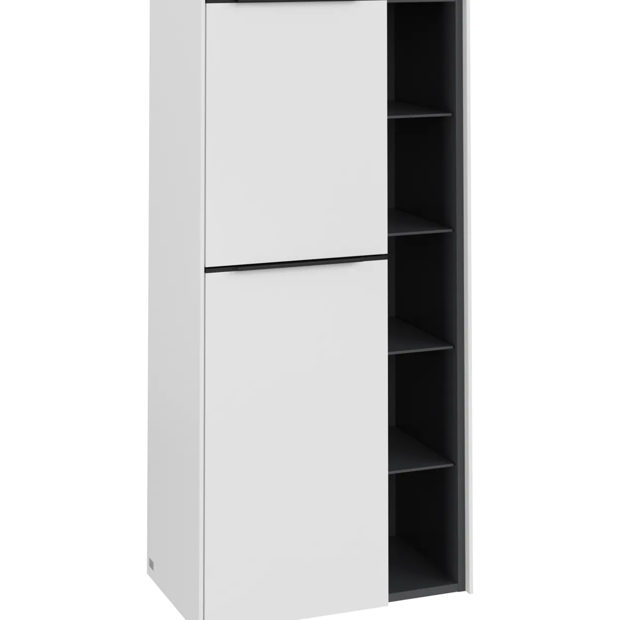V&b subway 3.0 sideskap 57x120 venstre pure white håndtak i volcano black