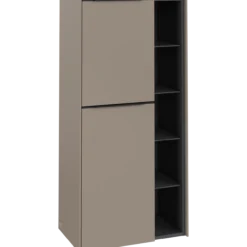 V&b subway 3.0 sideskap 57x120 venstre taupe håndtak i volcano black