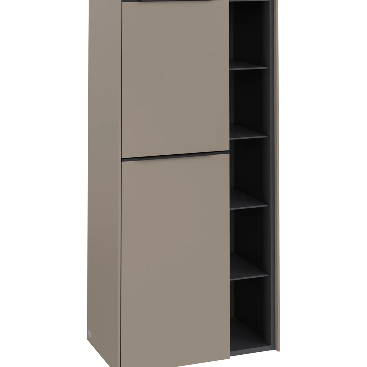V&b subway 3.0 sideskap 57x120 venstre taupe håndtak i volcano black