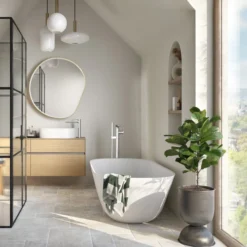 V&b theano frittstående badekar 170x75 stone white