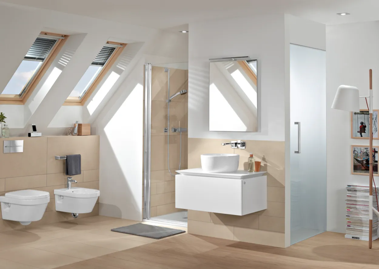 Villeroy & boch architectura oval veggskål m/sete & åpen spylekant, hvit alpin