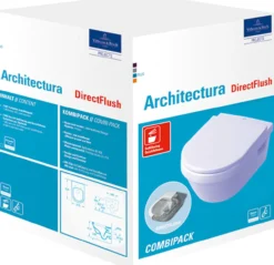 Villeroy & boch architectura oval veggskål m/sete & åpen spylekant, hvit alpin