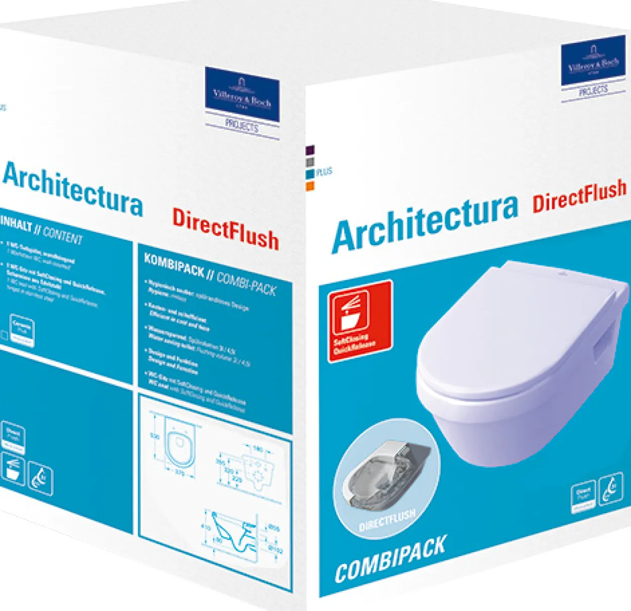 Villeroy & boch architectura oval veggskål m/sete & åpen spylekant, hvit alpin