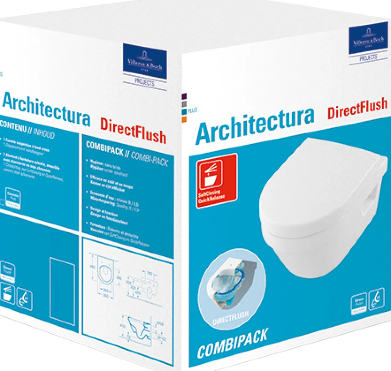 Villeroy & boch architectura omnia veggskål m/sete & åpen spylekant, hvit alpin