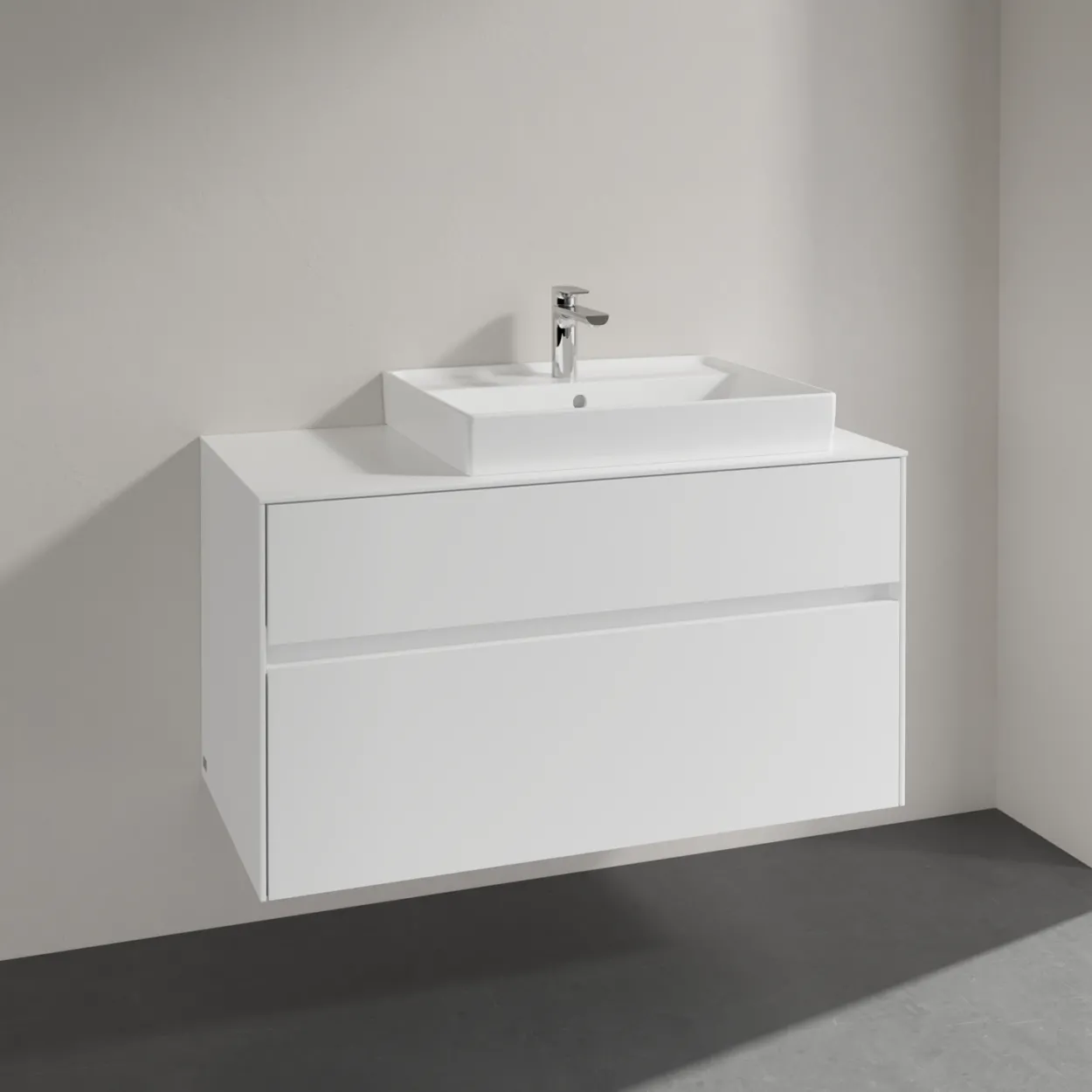 Villeroy & boch collaro servantskap 100 for servant høyre 60 cm m/2 skuffer hvit matt