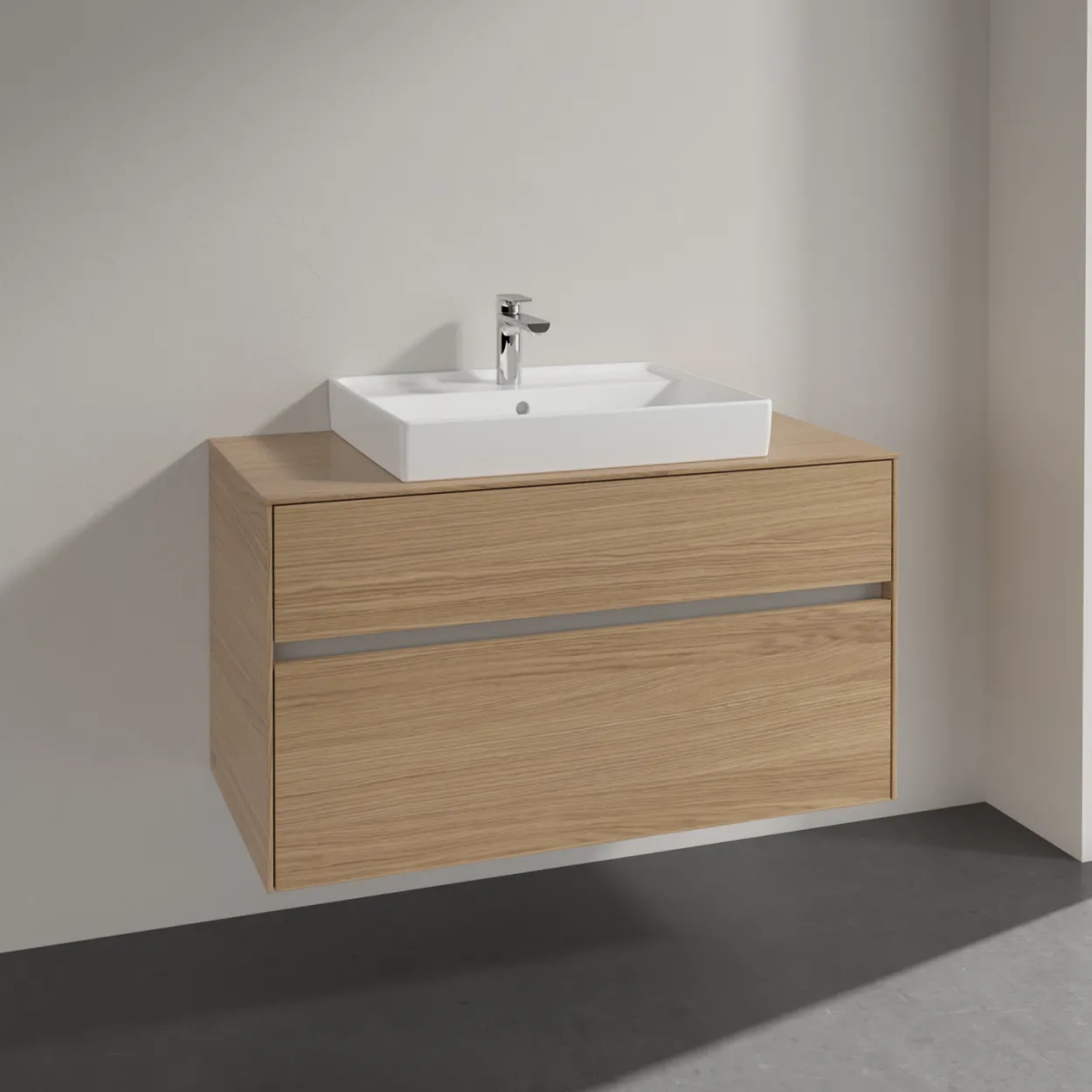 Villeroy & boch collaro servantskap 100 for servant midt 60 cm m/2 skuffer nordisk eik