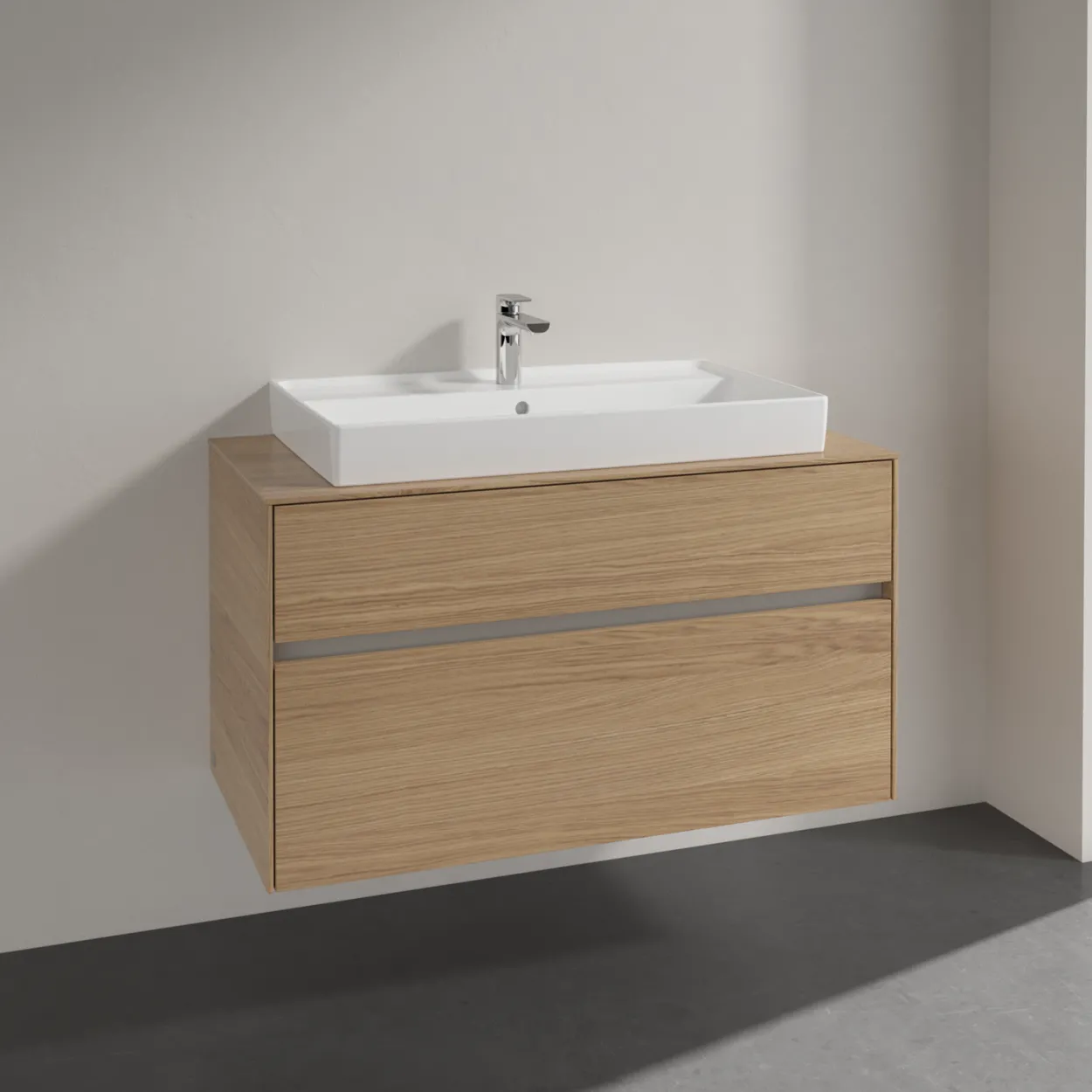 Villeroy & boch collaro servantskap 100 for servant midt 80 cm m/2 skuffer nordisk eik