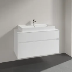 Villeroy & boch collaro servantskap 100 for servant midt 80 cm m/2 skuffer hvit matt