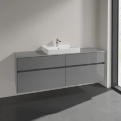 Villeroy & boch collaro servantskap 160 for servant midt 60 cm m/4 skuffer grå høyglans