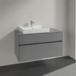 Villeroy & boch collaro servantskap 100 for servant venstre 60 cm m/2 skuffer grå høyglans