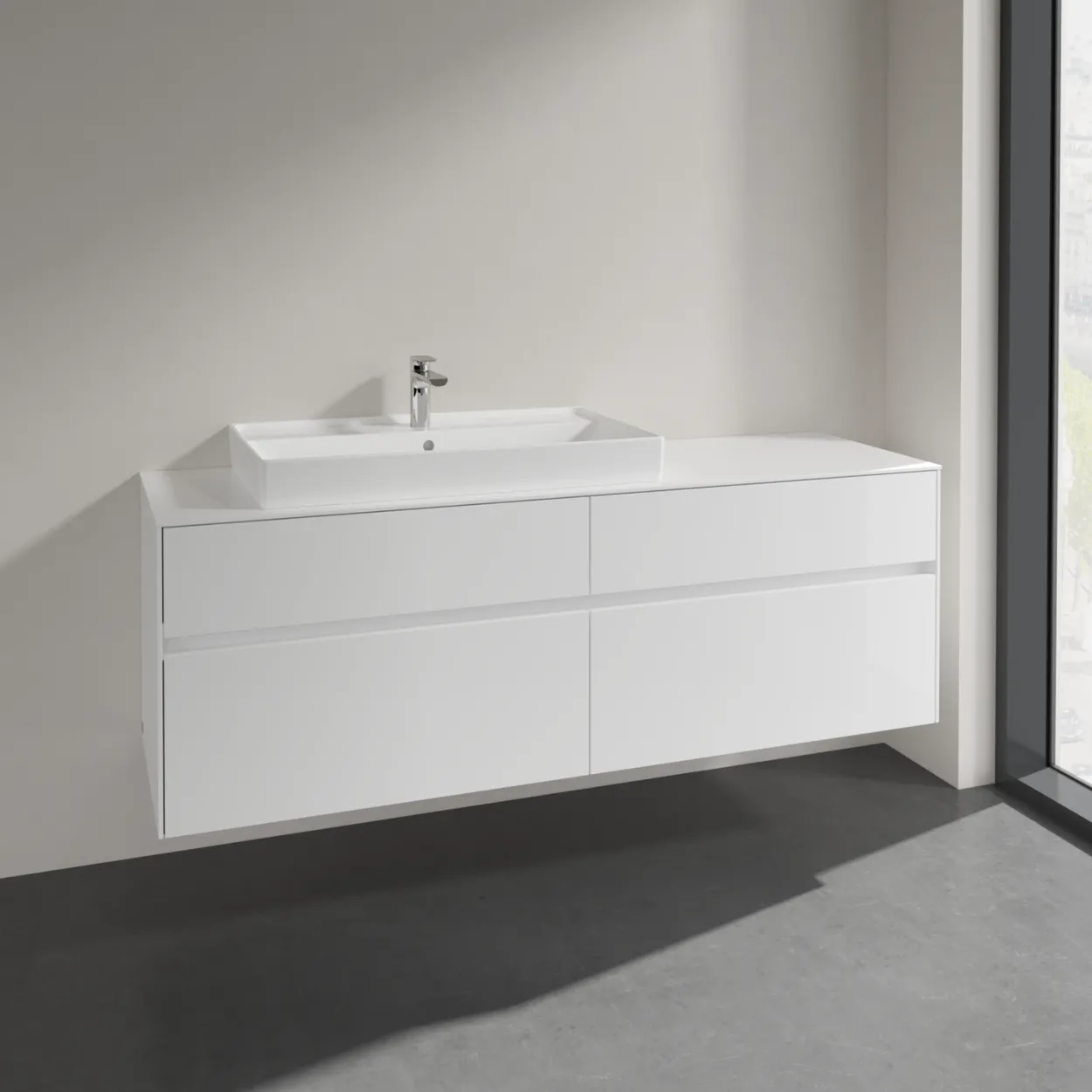 Villeroy & boch collaro servantskap 160 for servant venstre 80 cm, 4 skuffer hvit høyglans