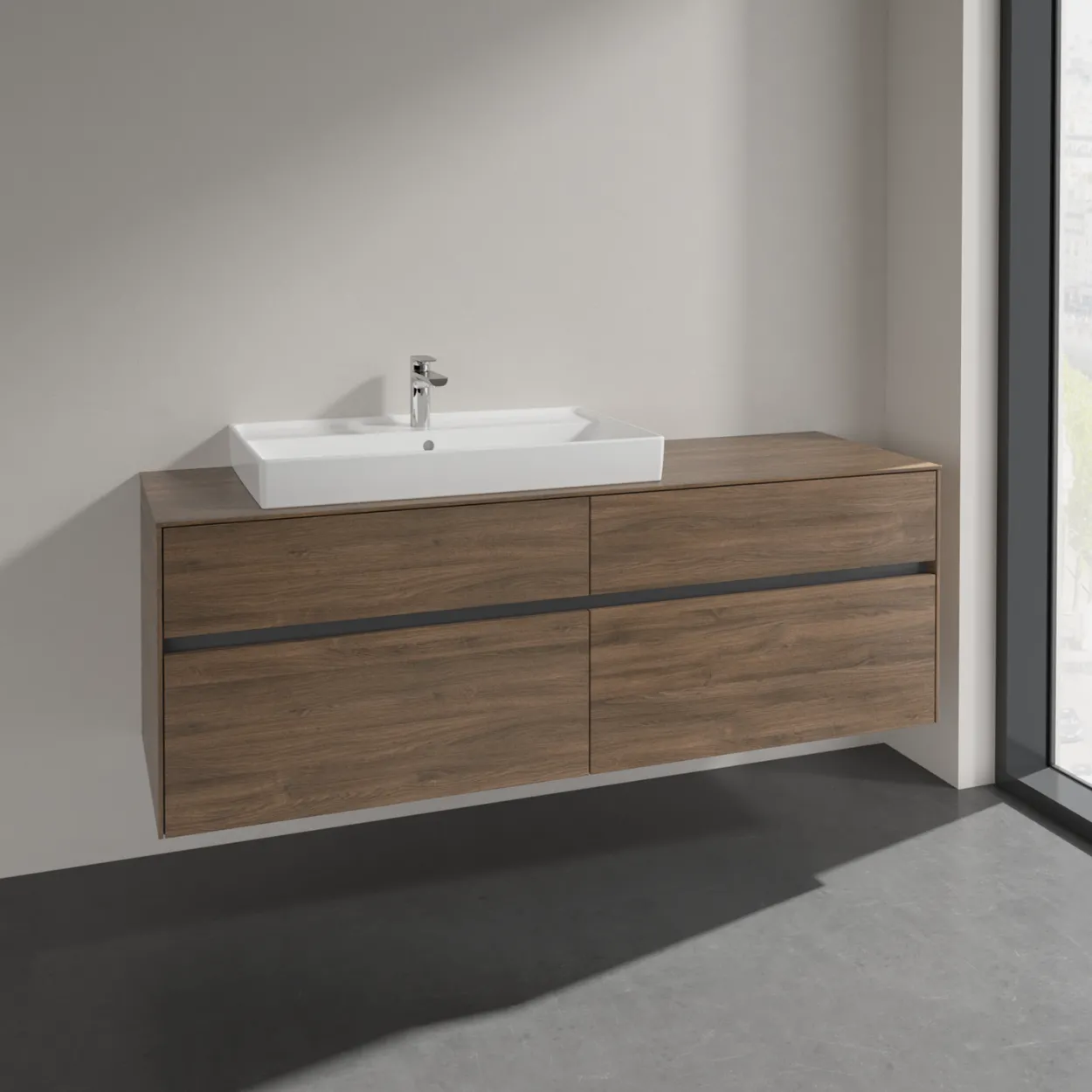 Villeroy & boch collaro servantskap 160 for servant venstre 80 cm, 4 skuffer arizona eik