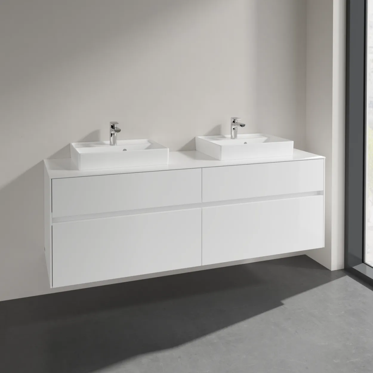 Villeroy & boch collaro servantskap 160 for 2stk servant 50 cm m/4 skuffer hvit høyglans