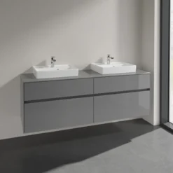 Villeroy & boch collaro servantskap 160 for 2stk servant 50 cm m/4 skuffer grå høyglans
