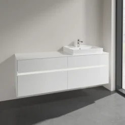 Villeroy & boch collaro servantskap 160 m/lys for servant høyre 60 cm m/4 skuffer hvit høyglans
