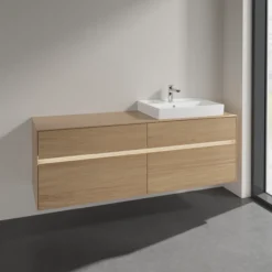Villeroy & boch collaro servantskap 160 m/lys for servant høyre 60 cm m/4 skuffer nordisk eik