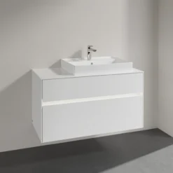 Villeroy & boch collaro servantskap 100 m/lys for servant høyre 60 cm m/2 skuffer hvit høyglans
