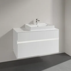 Villeroy & boch collaro servantskap 100 m/lys for servant høyre 60 cm m/2 skuffer hvit matt