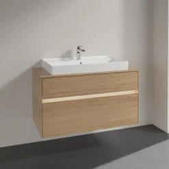 Villeroy & boch collaro servantskap 100 m/lys for servant midt 80 cm m/2 skuffer nordisk eik