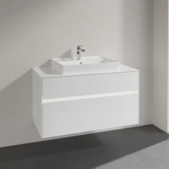 Villeroy & boch collaro servantskap 100 m/lys for servant midt 60 cm m/2 skuffer hvit høyglans