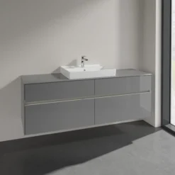 Villeroy & boch collaro servantskap 160 m/lys for servant midt 60 cm m/4 skuffer grå høyglans