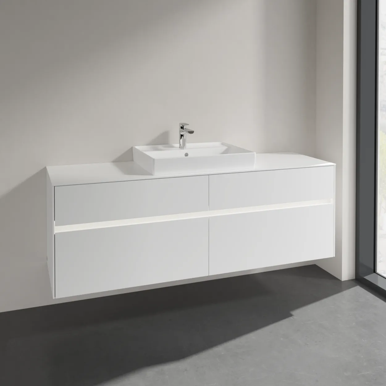 Villeroy & boch collaro servantskap 160 m/lys for servant midt 60 cm m/4 skuffer hvit matt