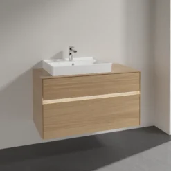 Villeroy & boch collaro servantskap 100 m/lys for servant venstre 60 cm m/2 skuffer nordisk eik