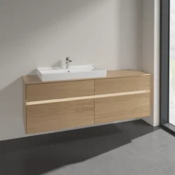 Villeroy & boch collaro servantskap 160 m/lys for servant venstre 80 cm 4 skuffer nordisk eik