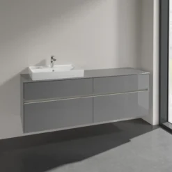 Villeroy & boch collaro servantskap 160 m/lys for servant venstre 60 cm m/4 skuffer grå høyglans