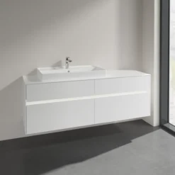 Villeroy & boch collaro servantskap 160 m/lys for servant venstre 80 cm 4 skuffer hvit matt