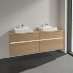 Villeroy & boch collaro servantskap 160 m/lys for 2stk servant 50 cm m/4 skuffer nordisk eik