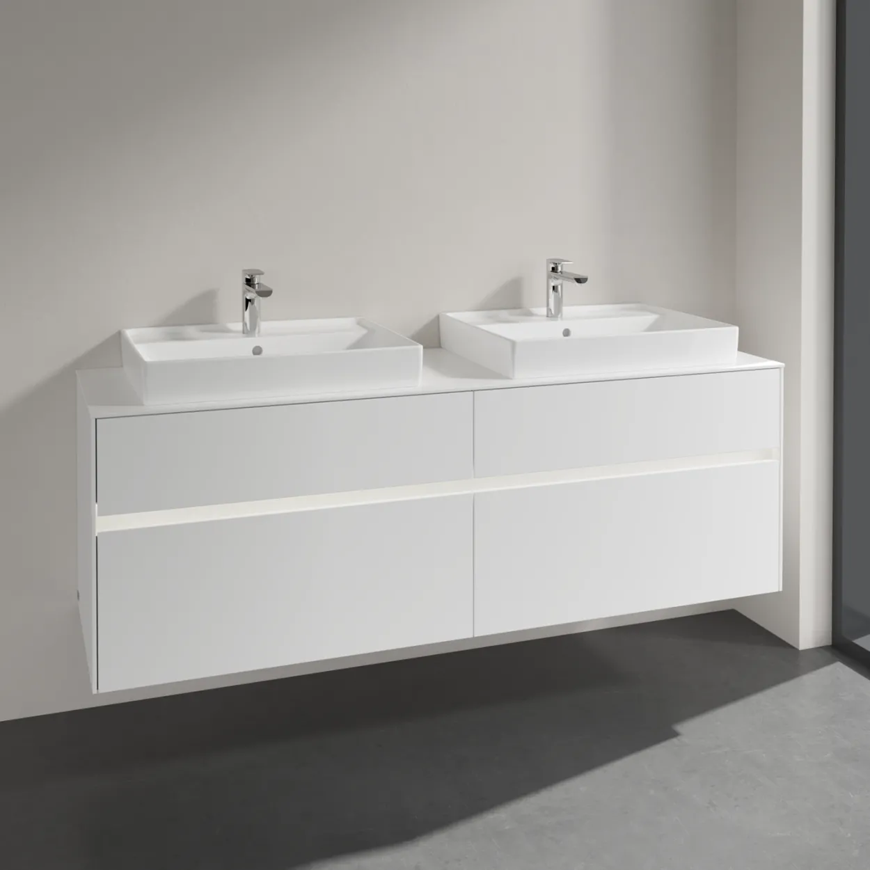 Villeroy & boch collaro servantskap 160 m/lys for 2stk servant 60 cm m/4 skuffer hvit matt