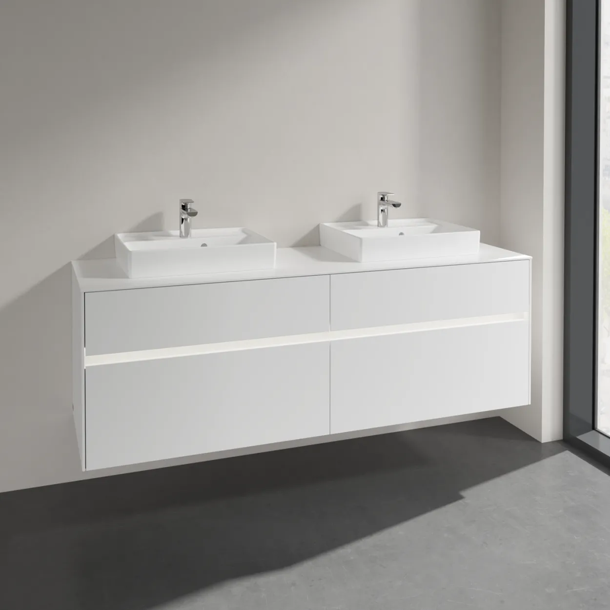 Villeroy & boch collaro servantskap 160 m/lys for 2stk servant 50 cm m/4 skuffer hvit matt