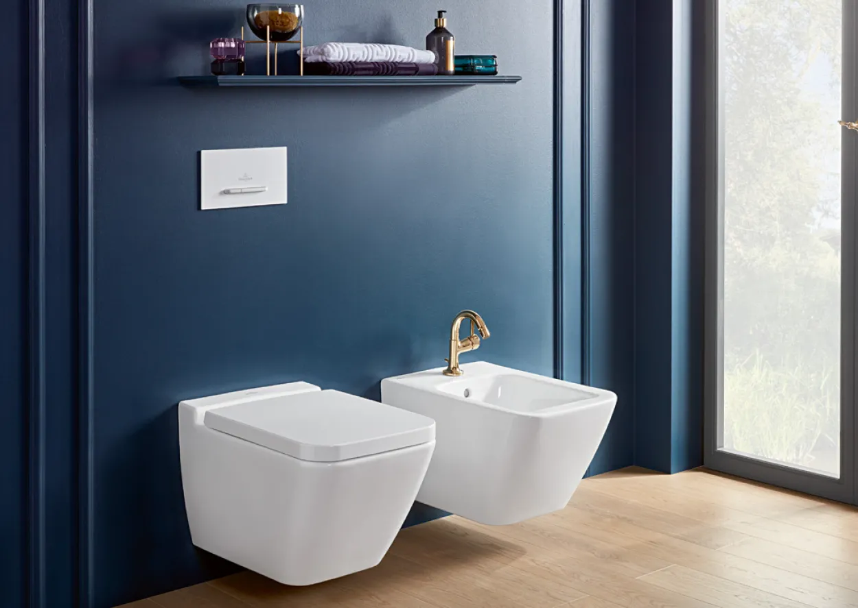 Villeroy & boch finion bidé vegghengt, hvit alpin ceramicplus