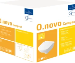 Villeroy & boch o.novo compact veggskål m/toalettsete, hvit alpin