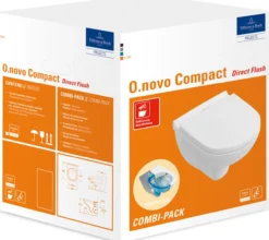 Villeroy & boch o.novo compact veggskål m/toalettsete og åpen spylekant, hvit alpin