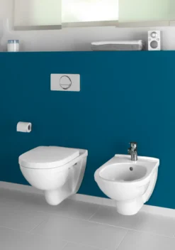 Villeroy & boch o.novo veggskål m/toalettsete og åpen spylekant, hvit alpin