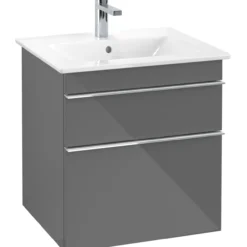 Villeroy & boch venticello servantskap grå høyglans m/2 skuffer, 553 x 590 x 477 mm