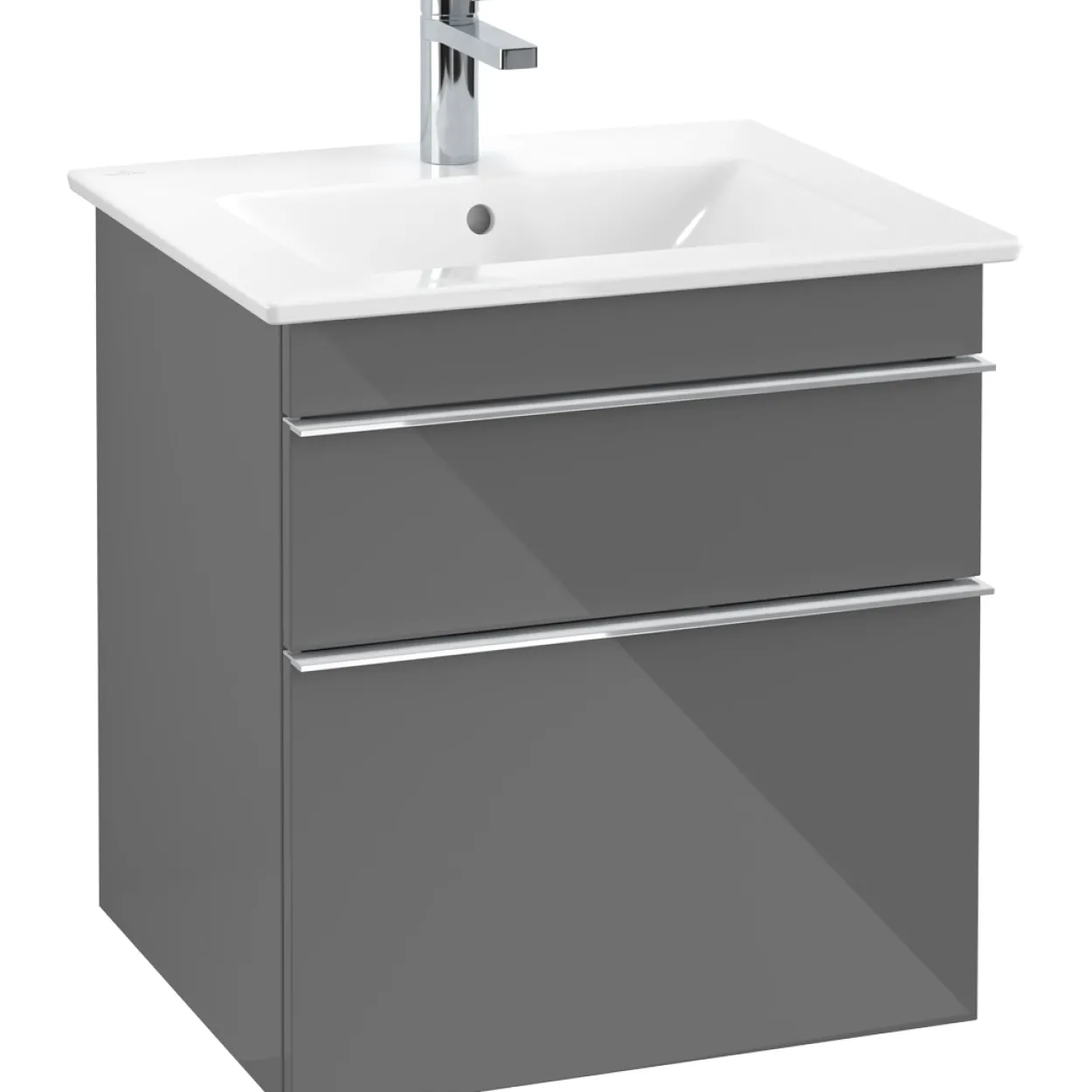 Villeroy & boch venticello servantskap grå høyglans m/2 skuffer, 553 x 590 x 477 mm