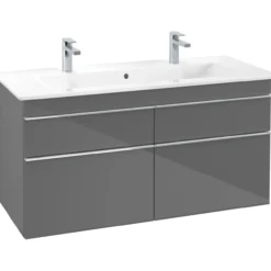 Villeroy & boch venticello servantskap grå høyglans m/4 skuffer, 1153 x 590 x 477 mm