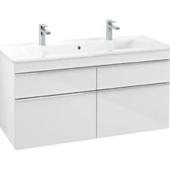 Villeroy & boch venticello servantskap hvit høyglans m/4 skuffer, 1153 x 590 x 477 mm