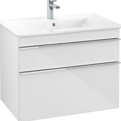 Villeroy & boch venticello servantskap hvit høyglans m/2 skuffer, 753 x 590 x 477 mm