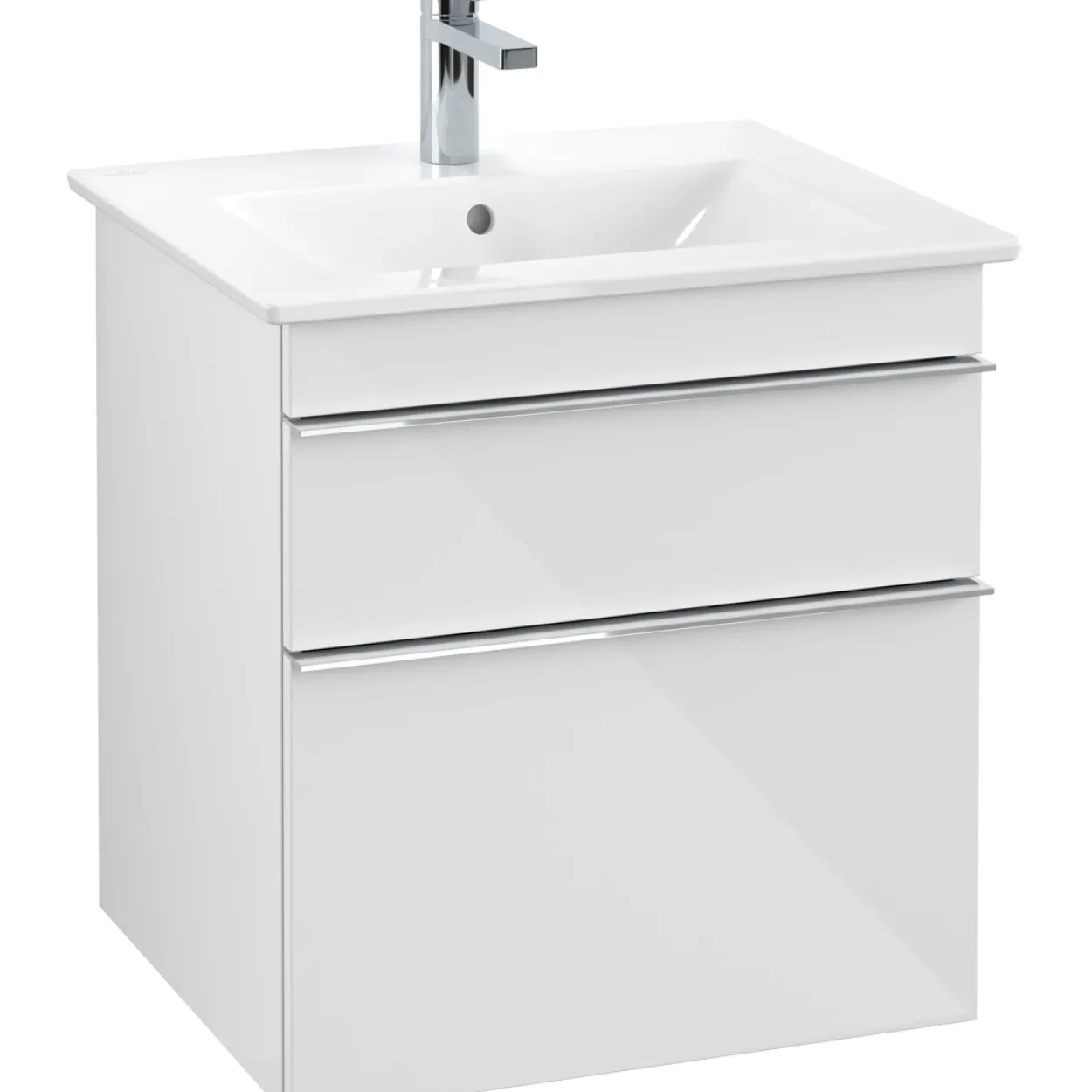 Villeroy & boch venticello servantskap hvit høyglans m/2 skuffer, 553 x 590 x 477 mm