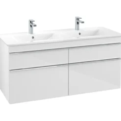 Villeroy & boch venticello servantskap hvit høyglans m/4 skuffer, 1253 x 590 x 477 mm