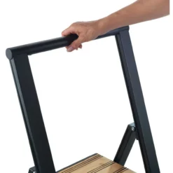 Wenko alu trappestige 3 trinn sort