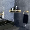 Wenko genova hjørnehylle turboloc messing