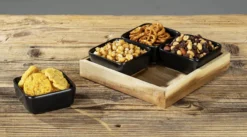 Wenko outdoor elo 4 stk. dip-skål m/ bakke sort